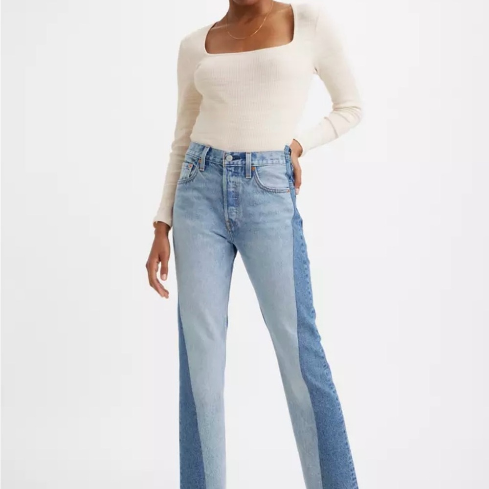 Levi 501 spliced two toned jeans